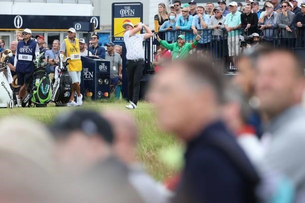 Cameron Smith of Australia tees off on the 2nd hole during Day One of The 149th Open at Royal St George’s Golf Club on July 15, 2021 in Sandwich,...