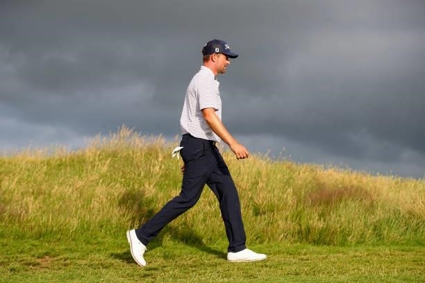 Webb Simpson of the United States walks during Day One of The 149th Open at Royal St George’s Golf Club on July 15, 2021 in Sandwich, England.