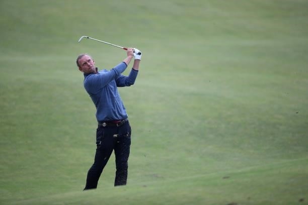Marcel Siem of Germany plays a shot on the 17th fairway during Day One of The 149th Open at Royal St George’s Golf Club on July 15, 2021 in Sandwich,...