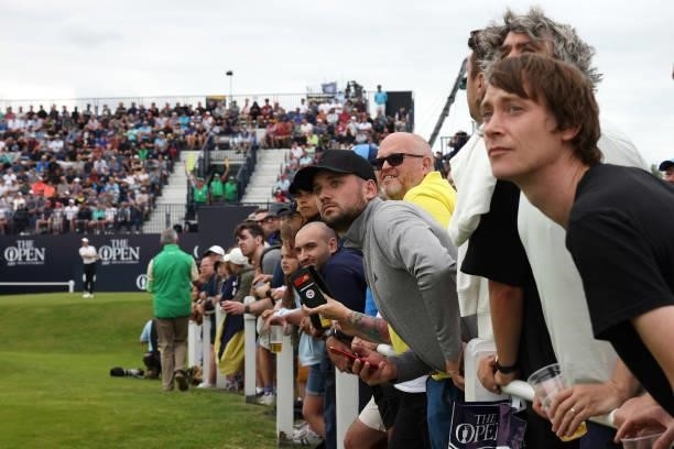 Spectators watch on during Day One of The 149th Open at Royal St George’s Golf Club on July 15, 2021 in Sandwich, England.