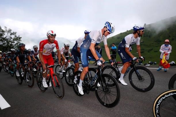 Pierre-Luc Périchon of France and Team Cofidis & Chris Froome of The United Kingdom and Team Israel Start-Up Nation uring the 108th Tour de France...