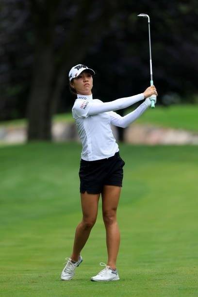 Lydia Ko of Australia plays a shot on the fifth hole during the second round of the Dow Great Lakes Bay Invitational at Midland Country Club on July...