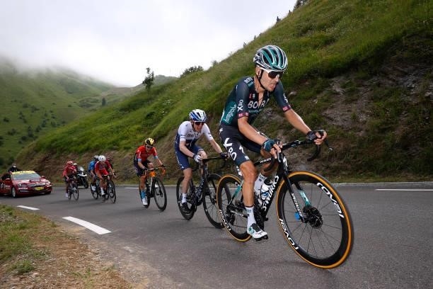 Michael Woods of Canada and Team Israel Start-Up Nation & Emanuel Buchmann of Germany and Team BORA - Hansgrohe during the 108th Tour de France 2021,...