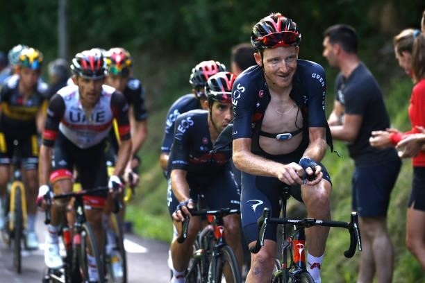 Tao Geoghegan Hart of The United Kingdom and Team INEOS Grenadiers during the 108th Tour de France 2021, Stage 18 a 129,7km stage from Pau to Luz...
