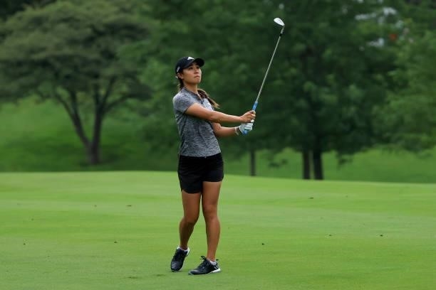 Danielle Kang plays a shot on the 11th hole during the second round of the Dow Great Lakes Bay Invitational at Midland Country Club on July 15, 2021...