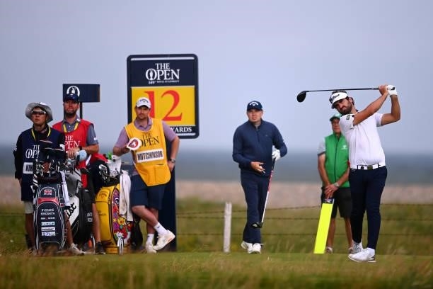Antoine Rozner of France tees off on the 12th hole during Day One of The 149th Open at Royal St George’s Golf Club on July 15, 2021 in Sandwich,...