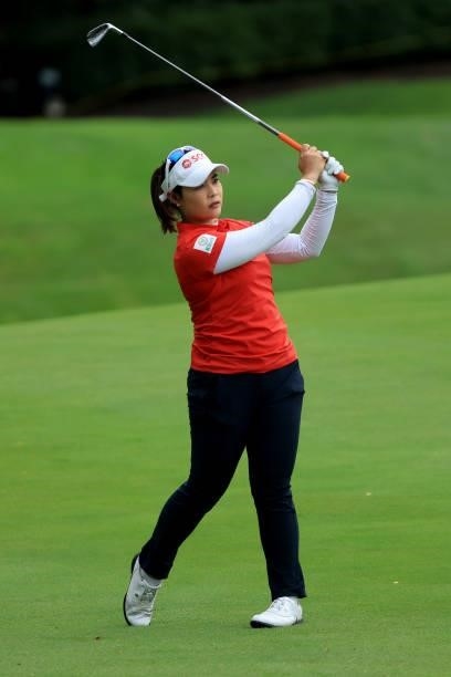 Moriya Jutanugarn of Thailand plays a shot on the 16th hole during the second round of the Dow Great Lakes Bay Invitational at Midland Country Club...