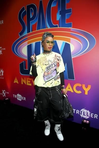 Sunkee Angel attends the Space Jam 2" Cast Premiere Party at Triller House on July 15, 2021 in Los Angeles, California.