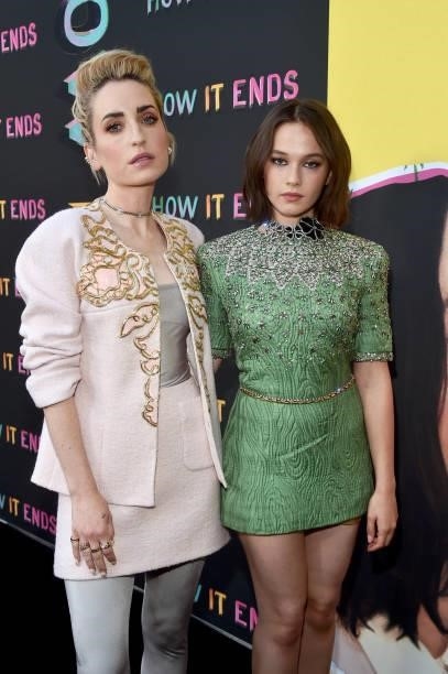 Zoe Lister-Jones and Cailee Spaeny attend the Los Angeles Premiere of "How It Ends
