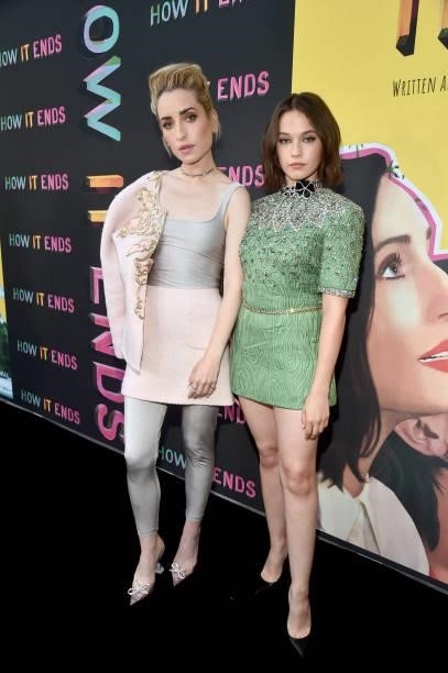 Zoe Lister-Jones and Cailee Spaeny attend the Los Angeles Premiere of "How It Ends