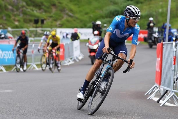 Enric Mas of Spain and Movistar Team attacks at Luz Ardiden during the 108th Tour de France 2021, Stage 18 a 129,7km stage from Pau to Luz Ardiden...