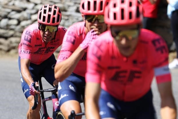 Rigoberto Urán of Colombia and Team EF Education - Nippo during the 108th Tour de France 2021, Stage 18 a 129,7km stage from Pau to Luz Ardiden 1715m...