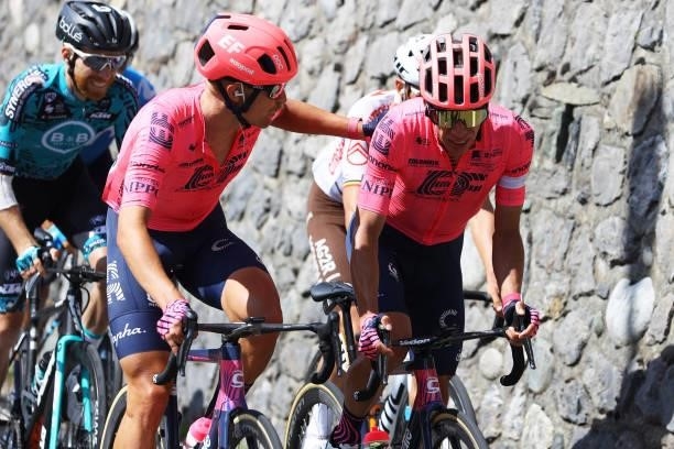 Magnus Cort of Denmark & Rigoberto Urán of Colombia and Team EF Education - Nippo during the 108th Tour de France 2021, Stage 18 a 129,7km stage from...