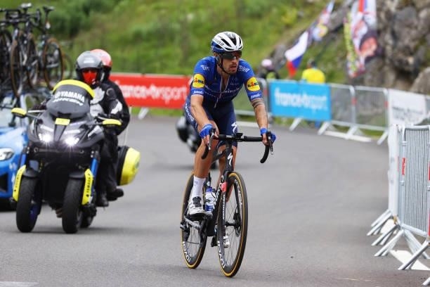 Mattia Cattaneo of Italy and Team Deceuninck - Quick-Step at Luz Ardiden during the 108th Tour de France 2021, Stage 18 a 129,7km stage from Pau to...