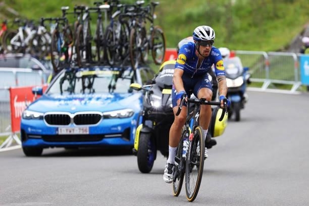 Mattia Cattaneo of Italy and Team Deceuninck - Quick-Step at Luz Ardiden during the 108th Tour de France 2021, Stage 18 a 129,7km stage from Pau to...