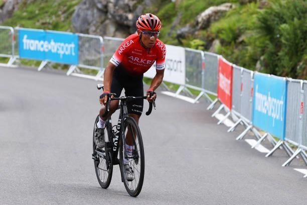 Nairo Quintana of Colombia and Team Arkéa Samsic at Luz Ardiden during the 108th Tour de France 2021, Stage 18 a 129,7km stage from Pau to Luz...