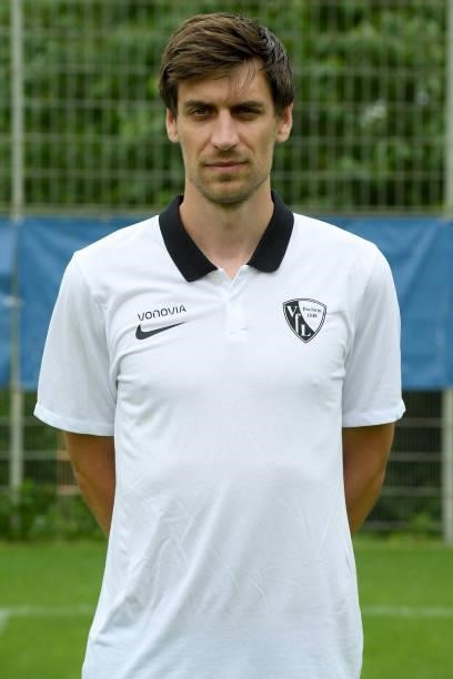 Niklas Honnete of VfL Bochum poses during the team presentation on July 16, 2021 in Bochum, Germany.