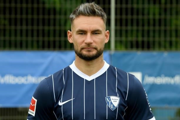 Danny Blum of VfL Bochum poses during the team presentation at on July 16, 2021 in Bochum, Germany.