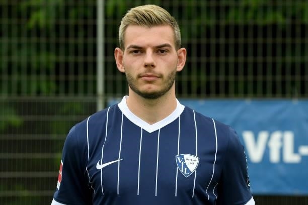 Maxim Leitsch of VfL Bochum poses during the team presentation at on July 16, 2021 in Bochum, Germany.