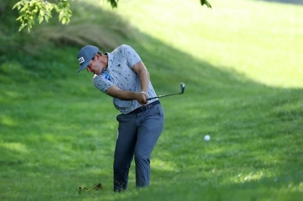 Seamus Power of Ireland plays his second shot on the 11th hole during the second round of the Barbasol Championship at Keene Trace Golf Club on July...