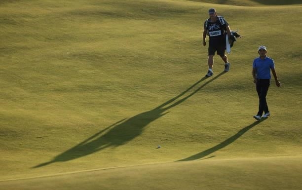 Takumi Kanaya of Japan walks during Day Two of The 149th Open at Royal St George’s Golf Club on July 16, 2021 in Sandwich, England.