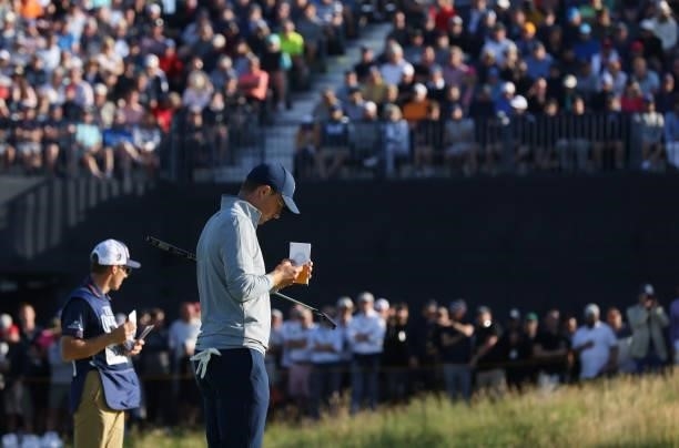 Jordan Spieth of United States looks on during Day Two of The 149th Open at Royal St George’s Golf Club on July 16, 2021 in Sandwich, England.