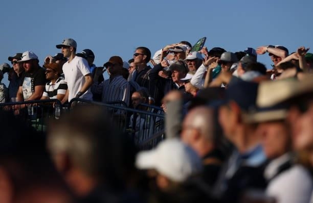 Spectators are seen during Day Two of The 149th Open at Royal St George’s Golf Club on July 16, 2021 in Sandwich, England.