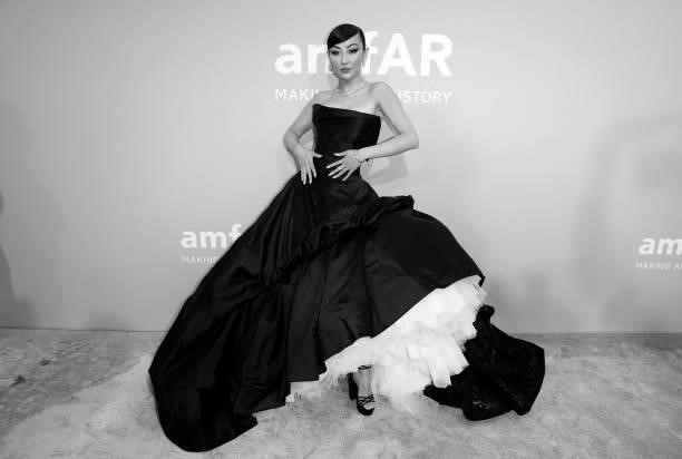 Jessica Wang attends the amfAR Cannes Gala 2021 at Villa Eilenroc on July 16, 2021 in Cap d'Antibes, France.