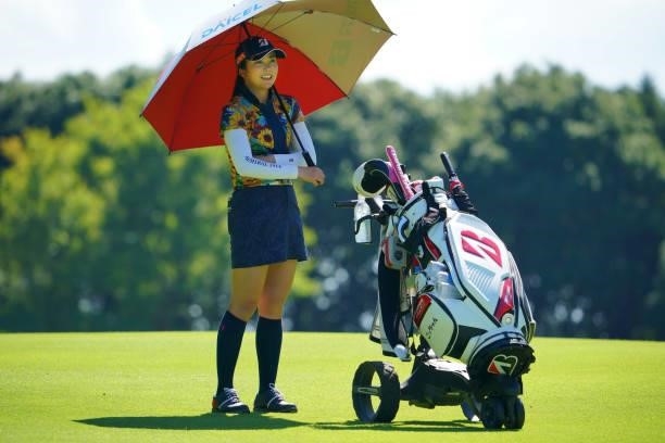 Kotone Hori of Japan is seen on the 15th hole during the second round of the GMO Internet Ladies Samantha Thavasa Global Cup at Eagle Point Golf Club...