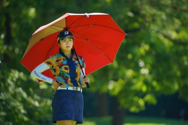 Kotone Hori of Japan is seen on the 15th hole during the second round of the GMO Internet Ladies Samantha Thavasa Global Cup at Eagle Point Golf Club...