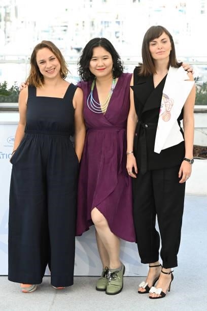 Jasmin Tenucci, Tang Yi and Marija Apchevska attend the Directors Of Short Movies photocall during the 74th annual Cannes Film Festival on July 17,...