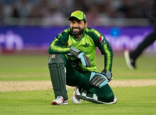 Wicket keeper Mohammad Rizwan of Pakistan during the 1st T20I between England and Pakistan at Trent Bridge on July 16, 2021 in Nottingham, England.