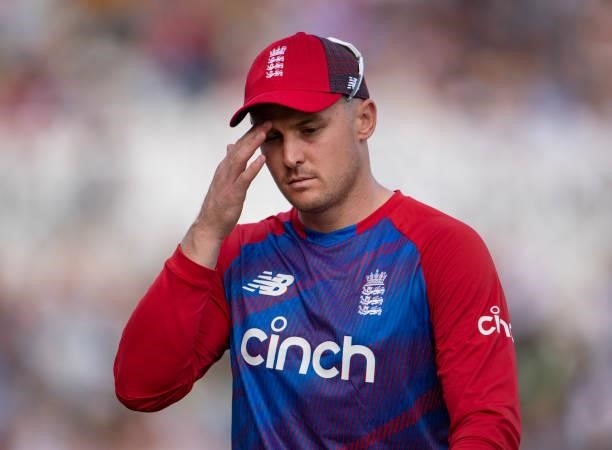 Jason Roy of England during the 1st T20I between England and Pakistan at Trent Bridge on July 16, 2021 in Nottingham, England.
