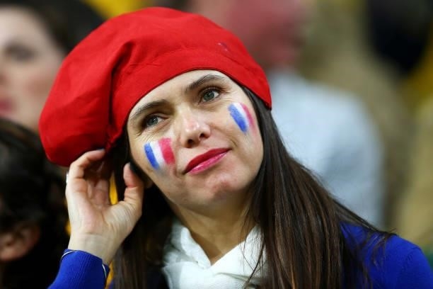 French supporter watches on during the International Test Match between the Australian Wallabies and France at Suncorp Stadium on July 17, 2021 in...
