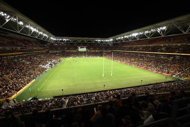 Suncorp Stadium during the International Test Match between the Australian Wallabies and France at Suncorp Stadium on July 17, 2021 in Brisbane,...