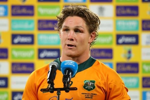 Michael Hooper of the Wallabies during the International Test Match between the Australian Wallabies and France at Suncorp Stadium on July 17, 2021...