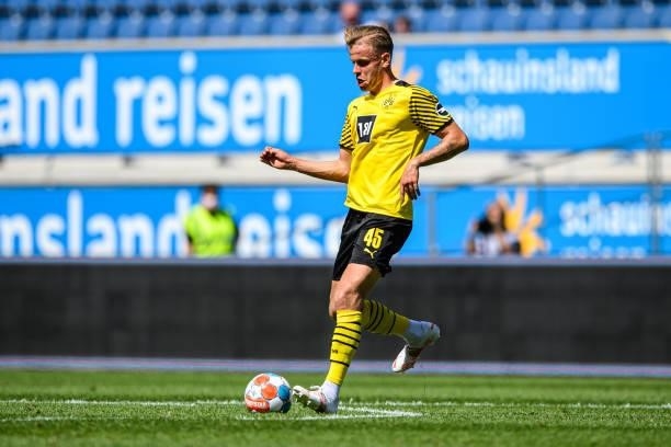 Lennart Maloney of Dortmund runs with the ball during the match VfL Bochum against Borussia Dortmund during the 6. Schauinsland-Reisen Cup Der...