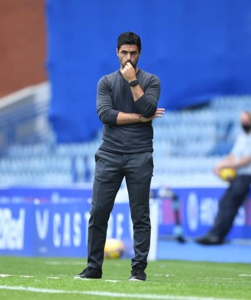 Arsenal manger Mikel Arteta during the pre season friendly between Rangers and Arsenal at Ibrox Stadium on July 17, 2021 in Glasgow, Scotland.
