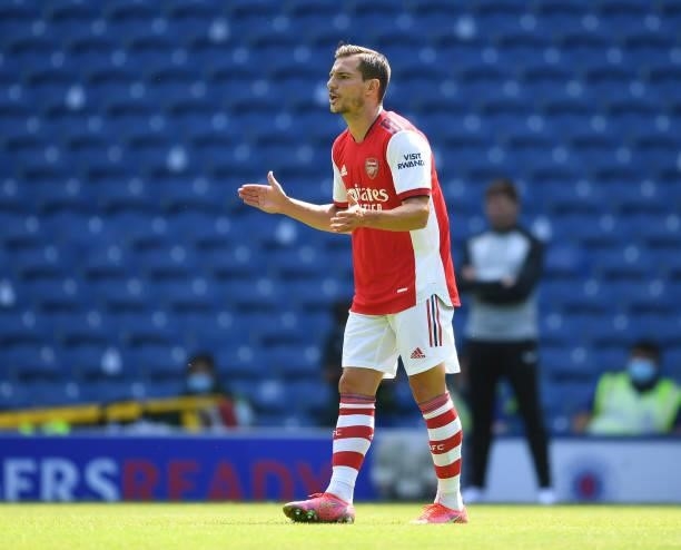 Cedric of Arsenal during the pre season friendly between Rangers and Arsenal at Ibrox Stadium on July 17, 2021 in Glasgow, Scotland.