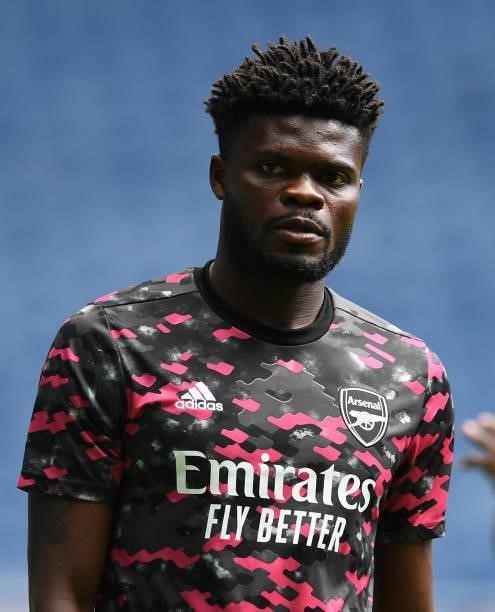 Thomas Partey of Arsenal before during the pre season match between Glasgow Rangers and Arsenal at Ibrox Stadium on July 17, 2021 in Glasgow,...