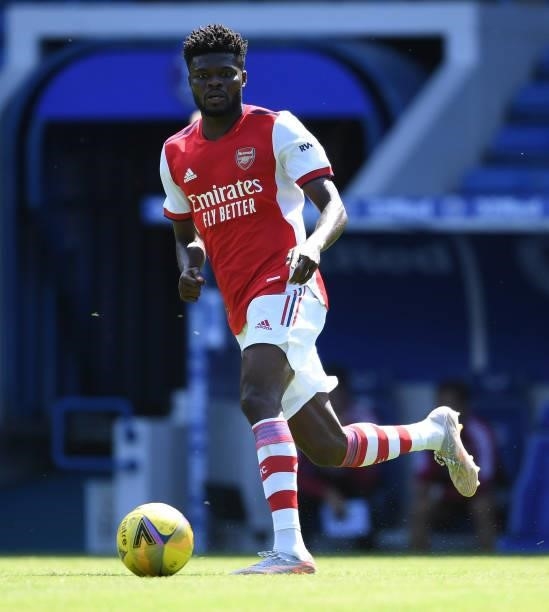 Thomas Partey of Arsenal during the pre season friendly between Rangers and Arsenal at Ibrox Stadium on July 17, 2021 in Glasgow, Scotland.