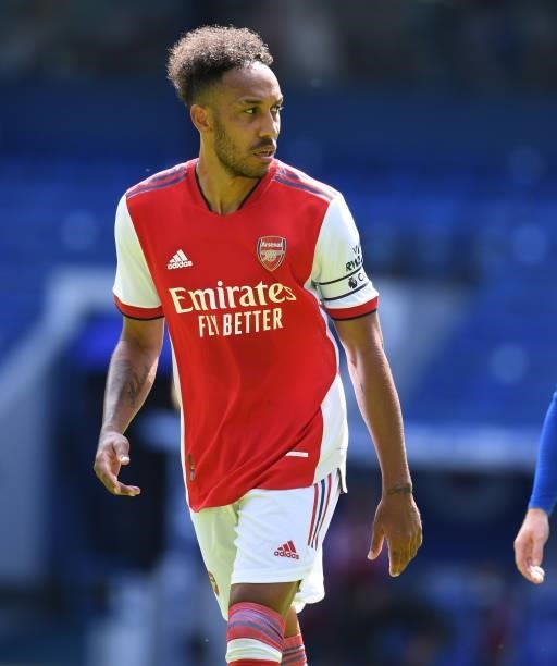 Pierre-Emerick Aubameyang of Arsenal during the pre season friendly between Rangers and Arsenal at Ibrox Stadium on July 17, 2021 in Glasgow,...