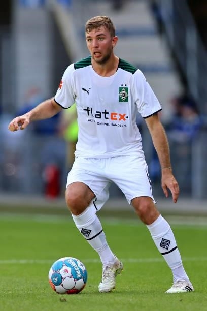 Christoph Kramer of Moenchengladbach runs with the ball during the pre-season match between SC Paderborn and Borussia Moenchengladbach at Benteler...