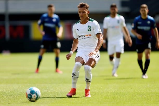 Hannes Wolf of Moenchengladbach runs with the ball during the pre-season match between SC Paderborn and Borussia Moenchengladbach at Benteler Arena...