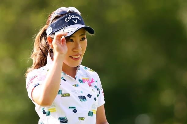 Ayako Kimura of Japan is seen on the 10th hole during third round of the GMO Internet Ladies Samantha Thavasa Global Cup at Eagle Point Golf Club on...