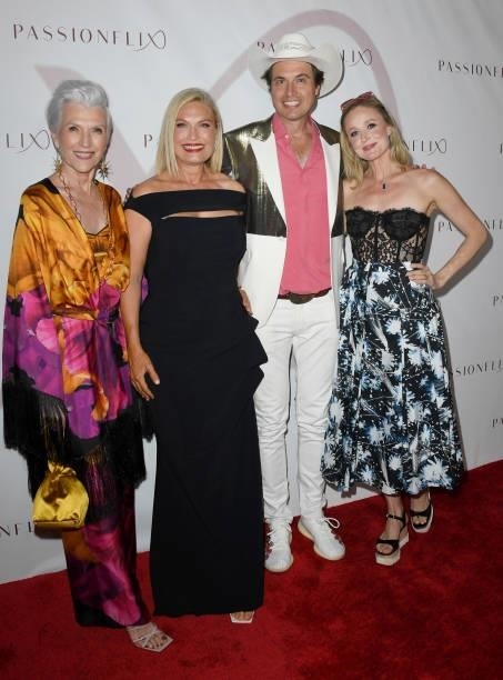 Maye Musk, Tosca Musk, Kimbal Musk and Christiana Musk arrive at Passionflix's Series "Driven