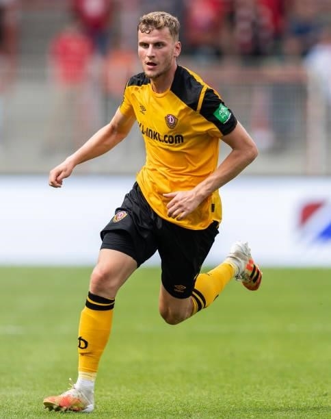 Christoph Daferner of Dynamo Dresden runs during the Pre-Season friendly match between 1. FC Union Berlin and Dynamo Dresden at Stadion An der Alten...