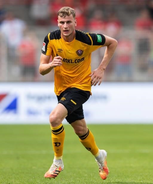 Christoph Daferner of Dynamo Dresden runs during the Pre-Season friendly match between 1. FC Union Berlin and Dynamo Dresden at Stadion An der Alten...