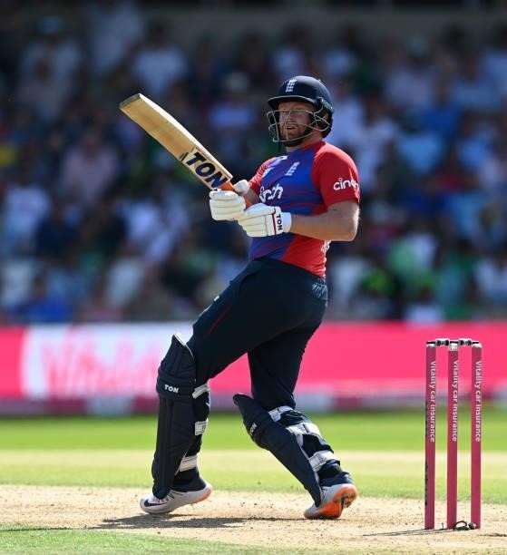 Jonathan Bairstow of England bats during the Second Vitality International T20 match between England and Pakistan at Emerald Headingley Stadium on...