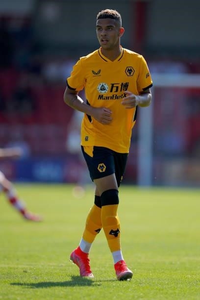 Chem Campbell of Wolverhampton Wanderers looks on during the Pre-Season friendly match between Crewe Alexandra and Wolverhampton Wanderers at Gresty...